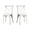 2-Pack Resin X-Back Chair, Dining Chair Furniture 2-Pack, Modern Farmhouse Cross Back Chair for Kitchen,Lime Wash