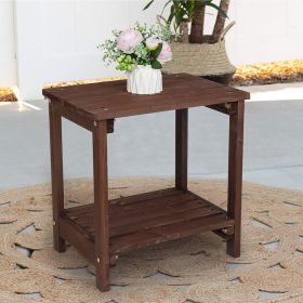 Rectangular Side Table for Patio, Porch, Garden, Indoor Outdoor Companion 19.7L 14.W 19.7H Inches