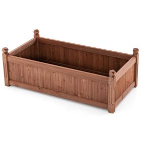 46 x 24 x 16 Inch Rectangular Planter Box with Drainage Holes for Backyard Garden Lawn