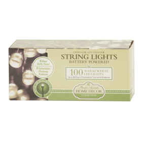 100 LED Battery Operated String Lights | Warm White