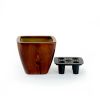 2-Pack Smart Self-watering Planter Pot for Indoor and Outdoor - Dark Wood - Square Cone