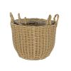 3-Pack Wicker Multi-purposes Basket with handler - Planter basket - Gray