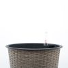 13 in.Gray Wicker Self-watering Planter