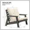 HIPS All-Weather Outdoor Single Sofa with Cushion, Sofa Set for Porch, Poolside, Terrace, and Yard Armchair Grey/Beige