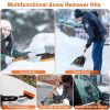 5 in 1 Detachable Snow Remover Kits Extendable Ice Scraper Snow Shovel 180° Adjustable Snow Brush Head for Car Windshield Roof