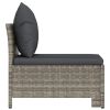 Patio Middle Sofa with Cushion Gray Poly Rattan