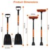 5 in 1 Detachable Snow Remover Kits Extendable Ice Scraper Snow Shovel 180° Adjustable Snow Brush Head for Car Windshield Roof