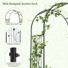 87 Inches Garden Arbor with Lockable Gate Side Planters