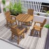 HIPS Bar Chair with Armrest,Patio Bar Chair Set of 2 Adirondack Chairs Set of 2 for Outdoor Deck Lawn Pool Backyard TEAK