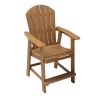 HIPS Bar Chair with Armrest,Patio Bar Chair Set of 2 Adirondack Chairs Set of 2 for Outdoor Deck Lawn Pool Backyard TEAK