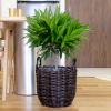 3-Pack Wicker Multi-purposes Basket with Handle - Planter Basket - Espresso