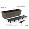 2-Pack Self-watering Planter - Hand Woven Wicker - Rectangular - Dark Gray