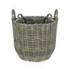 3-Pack Wicker Multi-purposes Basket with handler - Planter basket - Gray