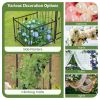 87 Inches Garden Arbor with Lockable Gate Side Planters