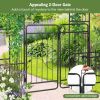 87 Inches Garden Arbor with Lockable Gate Side Planters