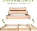 3 Tier Raised Garden Bed Kit Wooden Planter Box Heavy Duty Solid Fir Wood