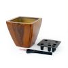 2-Pack Smart Self-watering Planter Pot for Indoor and Outdoor - Dark Wood - Square Cone