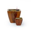 2-Pack Smart Self-watering Planter Pot for Indoor and Outdoor - Dark Wood - Square Cone