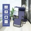 Lounge Chair Adjustable Recliner w/Pillow Outdoor Camp Chair for Poolside Backyard Beach, Support 300lbs