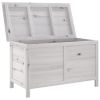 Patio Storage Box White 39"x19.5"x23" Solid Wood Fir