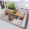 70.86inch Dining Table,HIPS Patio Rectangular Dining Table for 4-6 Persons, Ideal for Outdoors and Indoors Teak