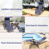 Lounge Chair Adjustable Recliner w/Pillow Outdoor Camp Chair for Poolside Backyard Beach, Support 300lbs