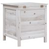 Patio Storage Box White 19.7"x19.3"x22.2" Solid Wood Fir