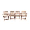 Foldable Patio Dining Set, 4 Folding Chairs, Indoor and outdoor universal, Teak