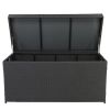 Simple And Practical Outdoor Ratton Deck Box Storage Box Black Four-Wire