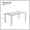 HIPS Outdoor Dining Table,70.86" Rectangular All Weather Dining Table for 4-6 Persons, Dining table for Outdoors and Indoors White