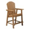 HIPS Bar Chair with Armrest,Patio Bar Chair Set of 2 Adirondack Chairs Set of 2 for Outdoor Deck Lawn Pool Backyard TEAK