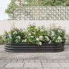 Raised Garden Bed Outdoor, Oval Large Metal Raised Planter Bed for for Plants, Vegetables, and Flowers - Black