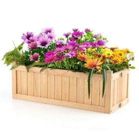 Backyard Wooden Planter Box Folding Raised Garden Plant Container (Color: natural)