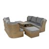 Customizable Outdoor Patio Furniture Set, Wicker Furniture Sofa Set with Thick Cushions, Suitable for Backyard, Porch.