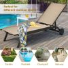 6-Position Adjustable Fabric Outdoor Patio Recliner Chair