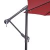 10 FT Solar LED Patio Outdoor Umbrella Hanging Cantilever Umbrella Offset Umbrella Easy Open Adustment with 32 LED Lights