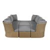 Customizable Outdoor Patio Furniture Set, Wicker Furniture Sofa Set with Thick Cushions, Suitable for Backyard, Porch.