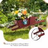 Wooden Wagon Planter with 9 Magnetic Accessories for Garden Yard