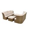 Customizable Outdoor Patio Furniture Set, Wicker Furniture Sofa Set with Thick Cushions, Suitable for Backyard, Porch.