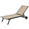 6-Position Adjustable Fabric Outdoor Patio Recliner Chair